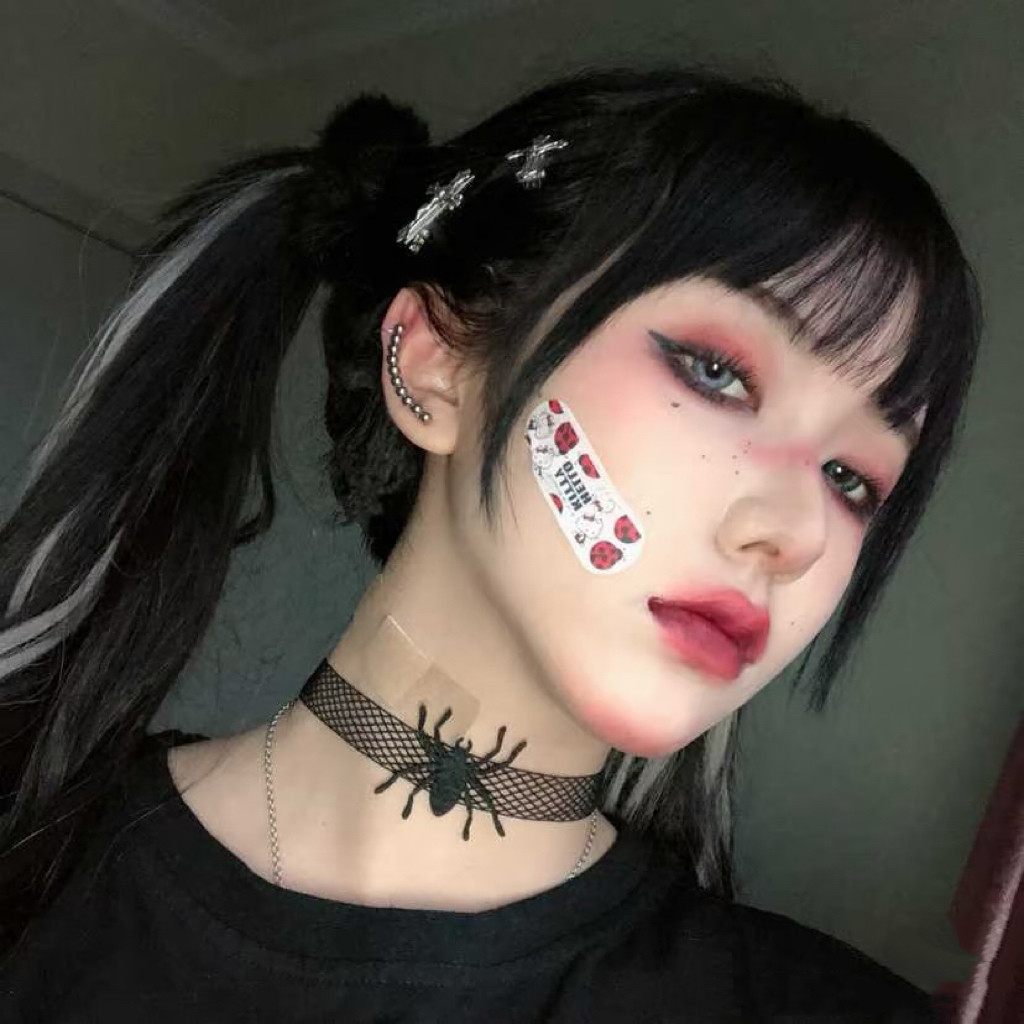 y2k万圣节暗黑风蝙蝠蜘蛛项链女派对装扮创意个性颈链节日项饰