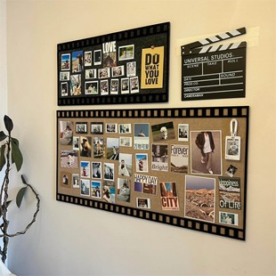 照片展示墙氛围感毛毡板照片墙高级感客厅电视墙入户门口墙面装饰