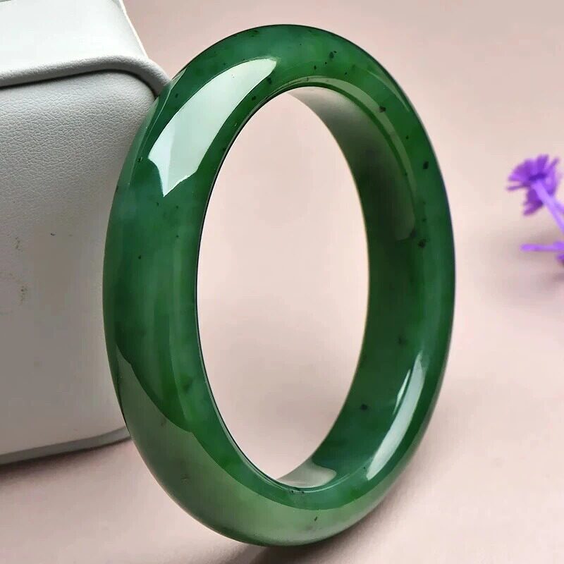 和田玉镯碧玉满绿手镯老料菠菜绿女正装藏收俄料平安镯纯天然