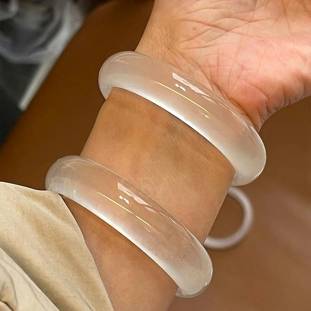 天然水沫玉冰冰同款冰种白月光
