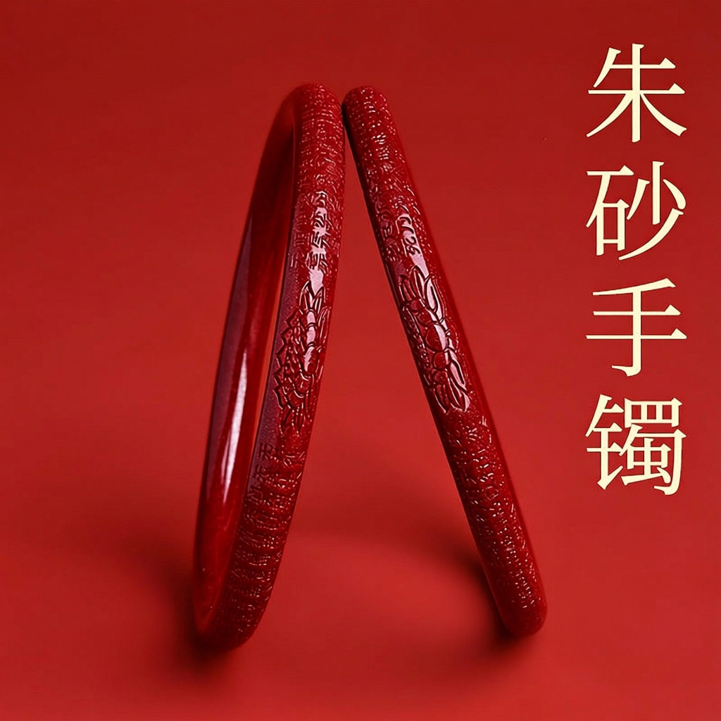 天然原矿朱砂手镯紫金砂本命年