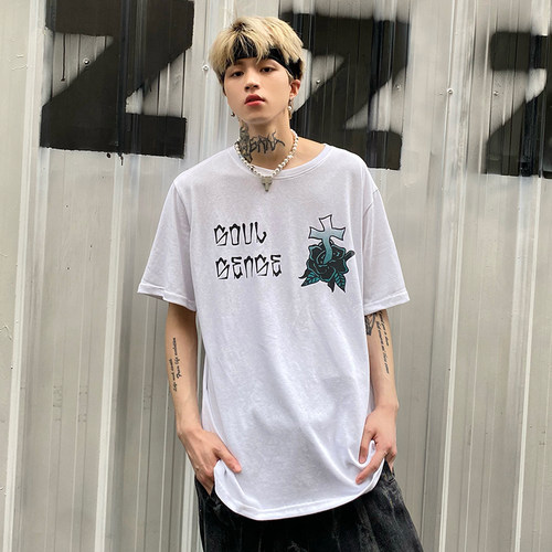 soulsense潮夏季玫瑰十字短袖
