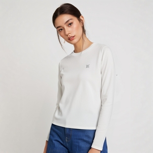 T恤纯色简约显瘦弹力黑色打底衫 圆领长袖 logo款 SoulSense2025秋款