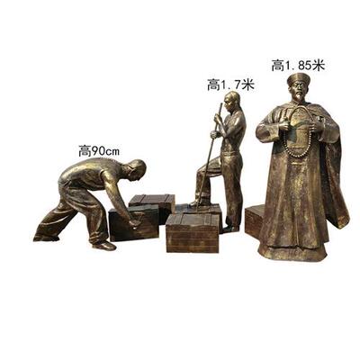 民族英雄林则徐虎门销烟雕塑玻璃钢树脂禁毒主题戒毒所展馆铜摆件