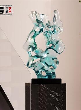 抽象客厅摆件太湖石摆件酒店大堂玄关隔间大型透明落地高级装饰品