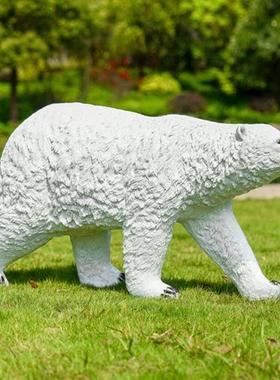 户外仿真北极熊雕塑摆件海洋世界大型玻璃钢动物园林景观装饰公园