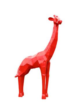 户外玻璃钢几何长颈鹿雕塑定制小区园林景观大型抽象动物摆件装饰