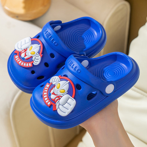 奥特曼儿童洞洞鞋厚底踩屎感外穿