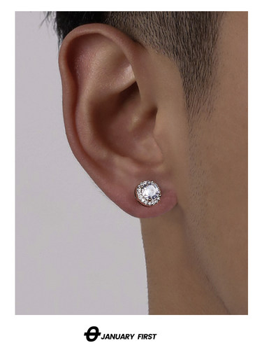 银针美式男女满钻耳环