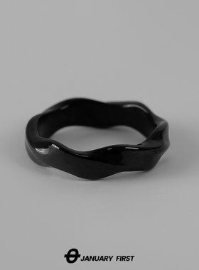 男女钛钢日韩黑色莫比乌斯戒指