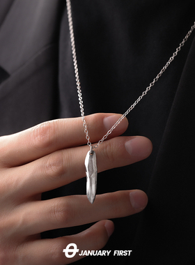 许愿石吊坠项链男潮设计感小众ins冷淡风高级感男生简约配饰百搭