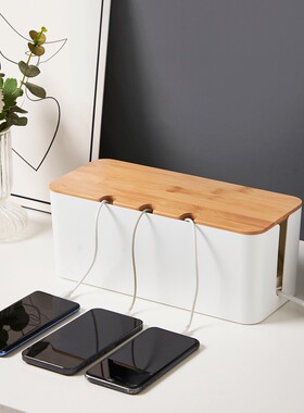 电脑充电线家用电源排插收纳盒集线盒电线桌面插座整理盒家用创意