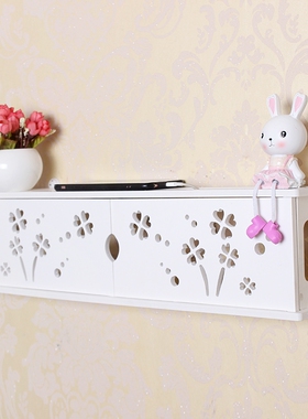 插座电线开关箱排插收纳盒隔板遮挡电视接线板置物架壁挂遮挡