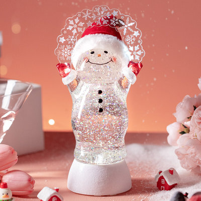 人水晶球乐音女盒氛围灯摆件装饰品送女圣诞雪人生孩儿童节圣诞礼