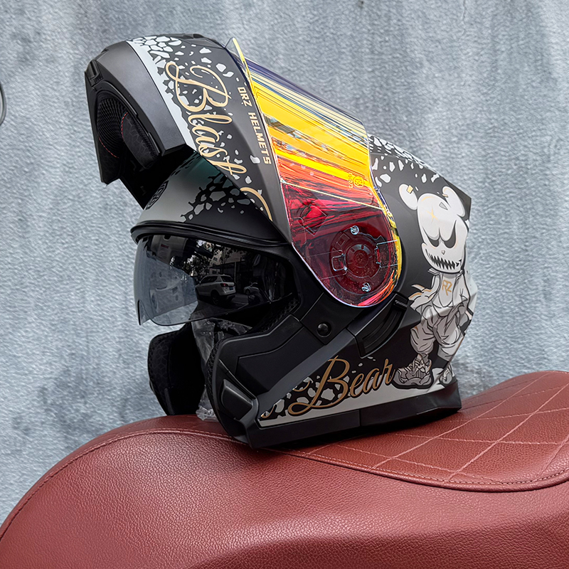 Orz揭面盔摩托车四季头盔