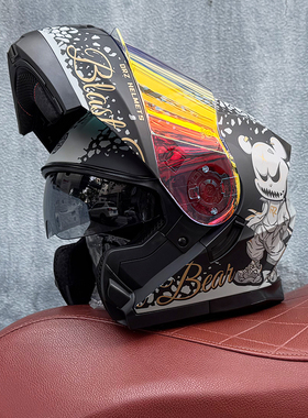 Orz摩托车头盔男女揭面盔机车摩旅半全覆盔四季通用3C认证蓝牙槽