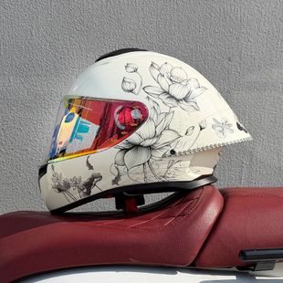 ORZ百花齐放摩托车头盔男机车全盔女四季R50S新国标3c认证蓝牙槽