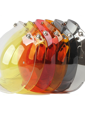 复古头盔泡泡镜风镜3/4头盔波波镜半盔防风通用透明镜片墨镜