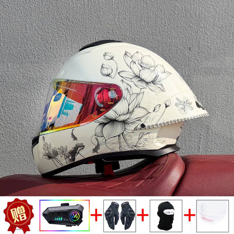 Orz摩托车头盔男机车蓝牙全盔女四季R50S新国标3c认证正品大尾翼