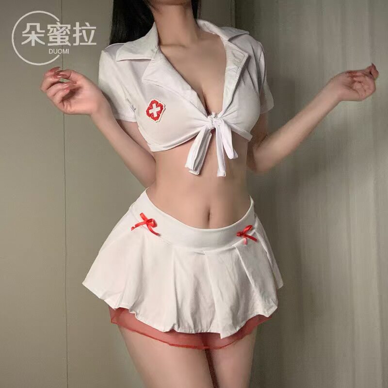2024新款护士内衣肚兜情绪性感趣情睡衣女士制服套装纯欲情侣趣味