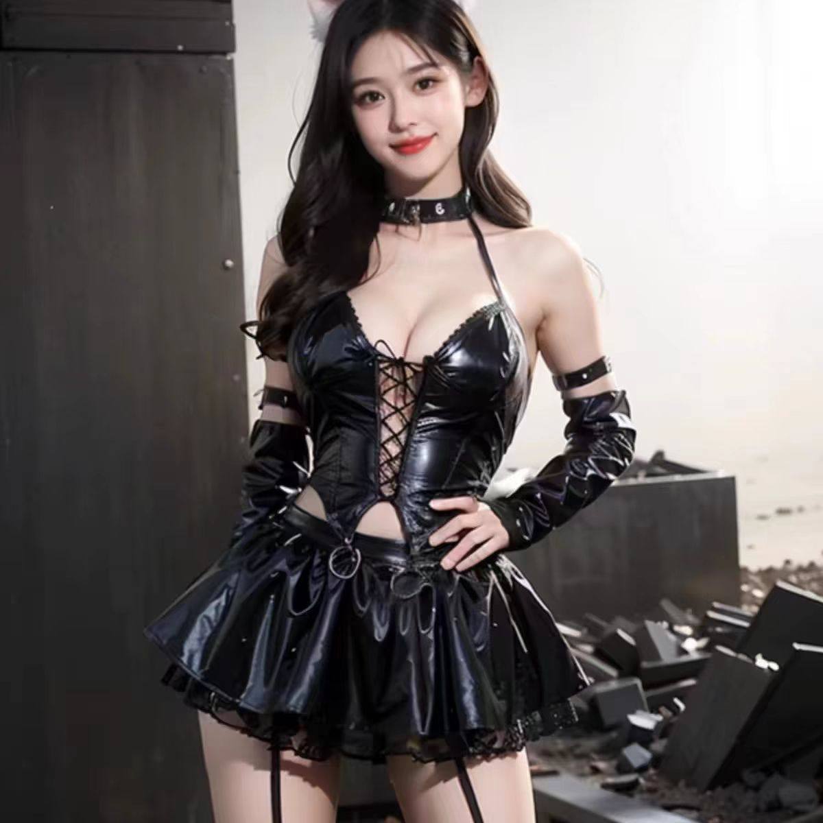 战袍诱惑装制服激情小胸女王套装