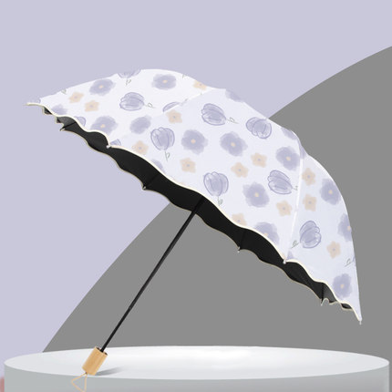 公主风雨伞女晴雨两用折叠防晒伞遮阳防紫外线结实耐用手动太阳伞