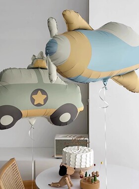 ins日式可爱汽车飞机雏菊小熊生日周岁布置儿童男女宝宝飘空气球