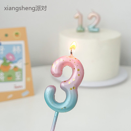 渐变生日蜡烛个性创意彩色糖果