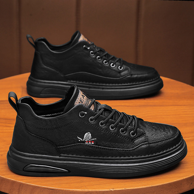 男鞋工装鞋秋冬新款马丁靴男士加绒户外休闲劳保软皮鞋子黑色皮鞋