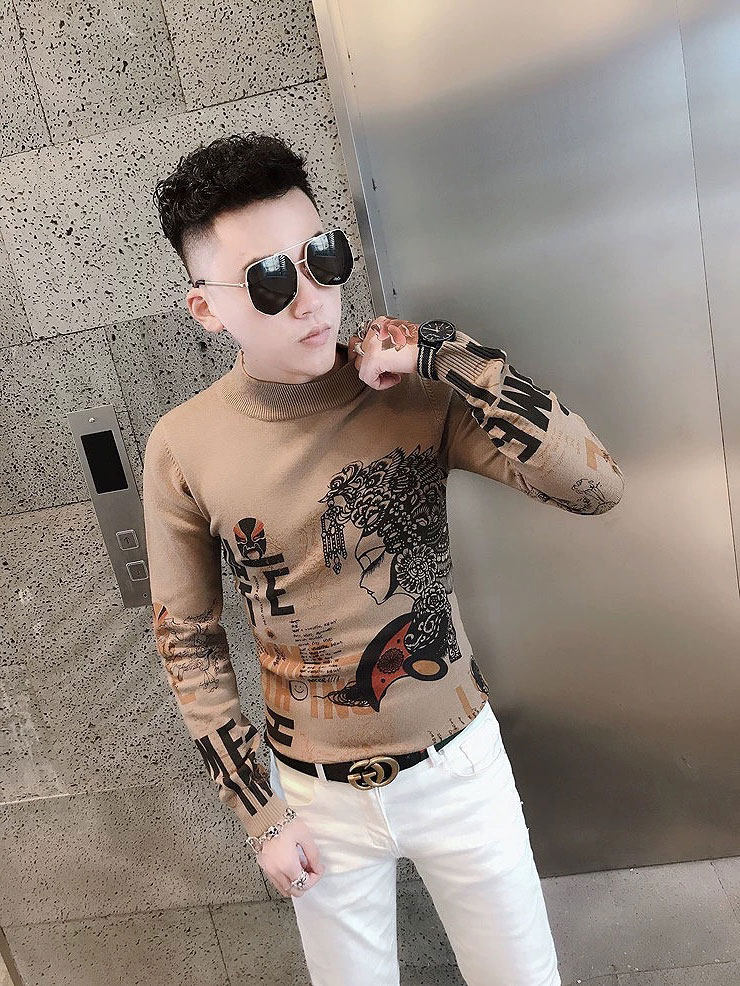 潮牌网红痞帅毛衣男春秋款高级感2023新款冬季韩版修身打底针织衫,男装,针织衫/毛衣,淘宝优惠券,粉丝福利购,淘宝优惠卷