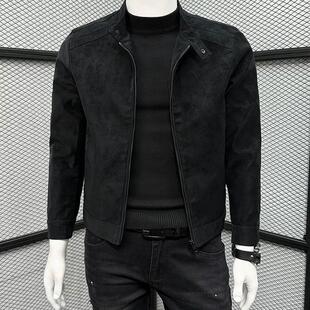 高级感外套男春秋款潮牌痞帅网红夹克衫2024新款男士休闲短款上衣