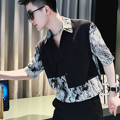 高级感痞帅衬衫男短袖潮牌休闲百搭衬衣男款2025新款夏装半袖上衣