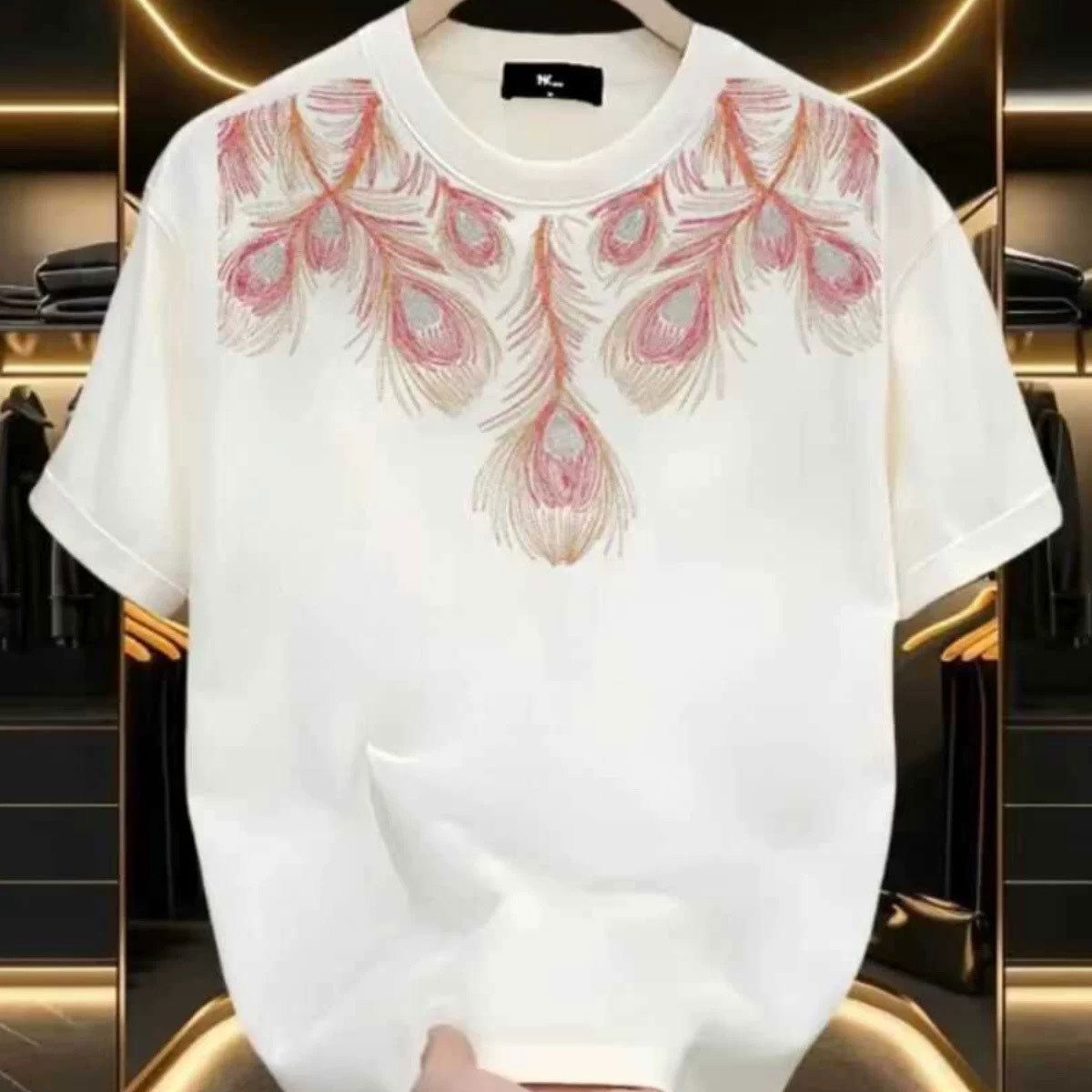 潮流痞帅重磅2025夏季新款纯棉短袖T恤男士高端潮牌网红半袖上衣,男装,T恤,淘宝优惠券,粉丝福利购,淘宝优惠卷