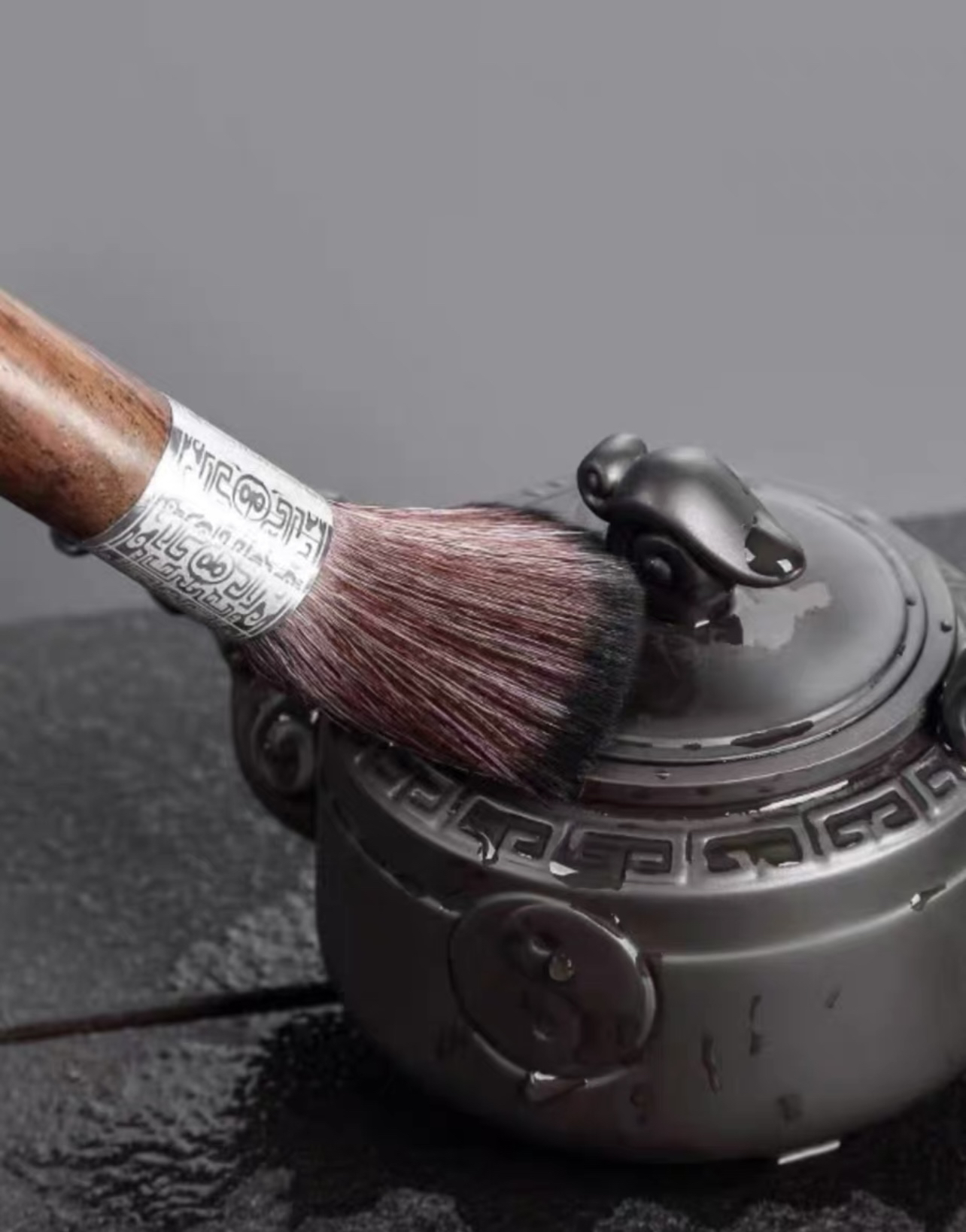 黑檀高档养壶笔不掉毛茶盘刷子扫茶笔功夫茶具配件扫水清洁毛刷子