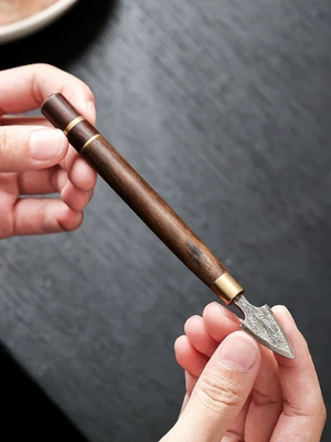 普洱茶刀茶针花梨木茶刀黑檀木茶锥茶具配件专用茶道茶刀撬茶器