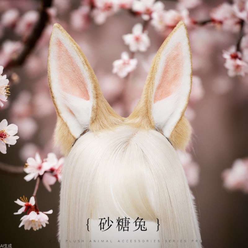 一件手作日系JK头饰lolita发饰洛丽塔兽耳仿真砂糖兔耳朵发箍