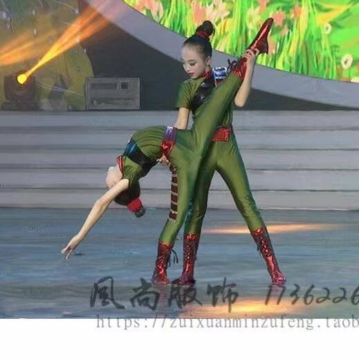 儿童六一娃娃演出服迷彩风采演出服装军旅表演幼儿园舞蹈军装