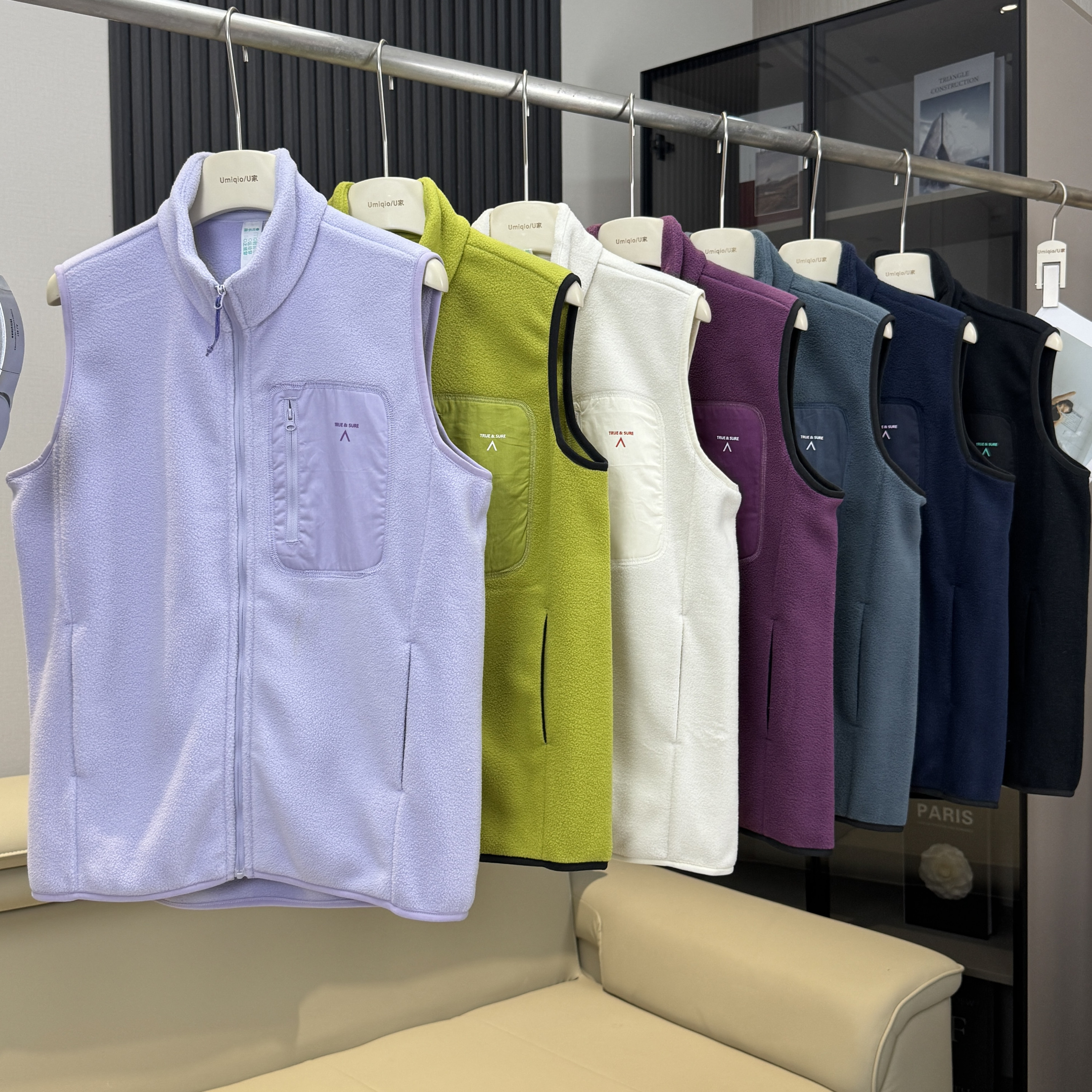 棵米ai蕉家！户外山系情侣款加绒外穿内搭摇粒绒马甲运动背心外套