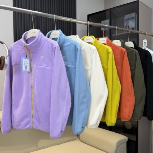 棵米ai蕉家 外套 户外山系情侣加绒加厚保暖摇粒绒卫衣抓绒衣开衫