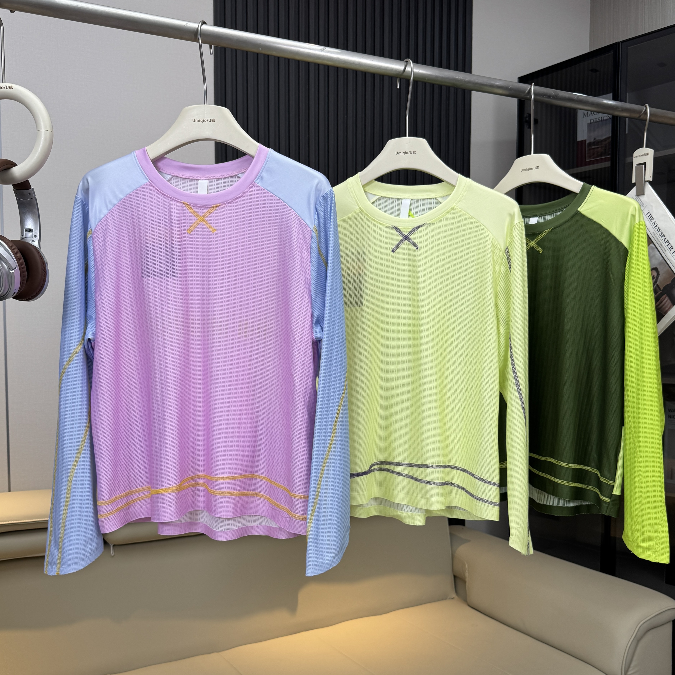 棵米ai蕉家！户外山系速干衣透气骑行长袖T恤徒步运动跑步训练服1