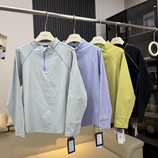 棵米ai蕉家！户外山系立领运动弹力训练衣吸湿速干衣徒步长袖T恤