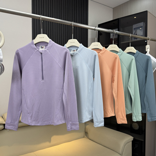 棵米ai蕉家！户外山系5A抗菌吸湿排汗华夫格半开领长袖T恤卫衣女