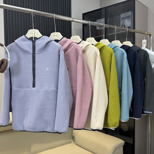 棵米ai蕉家！户外山系情侣款减龄华夫格加绒连帽卫衣保暖抓绒衣