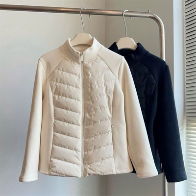 LU家订单！小蛮腰糯米拼接保暖聚温立领显瘦百搭内胆羽绒服外套