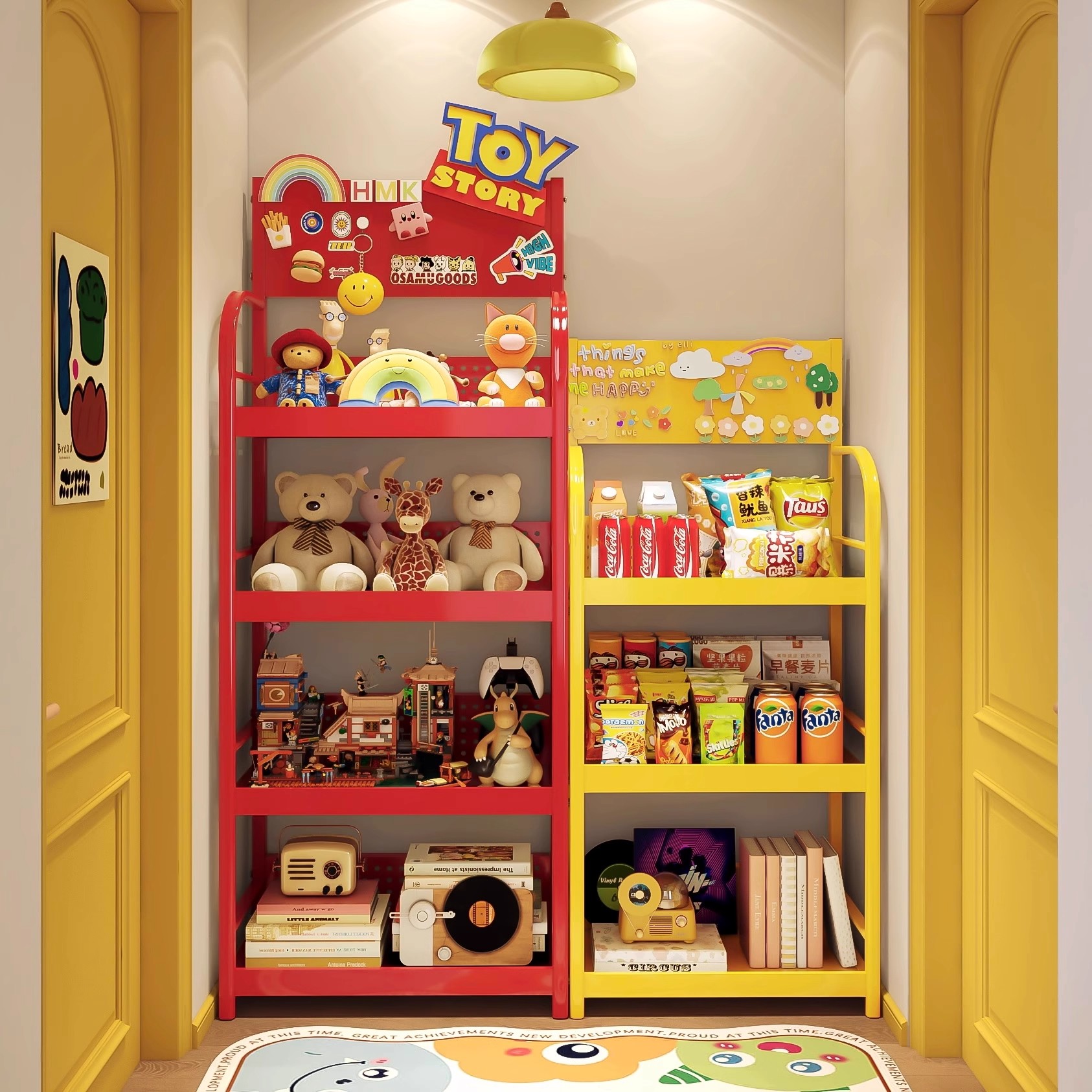 超市零食货架陈列架饮料小食品玩具展示架便利店收银台多层置物架