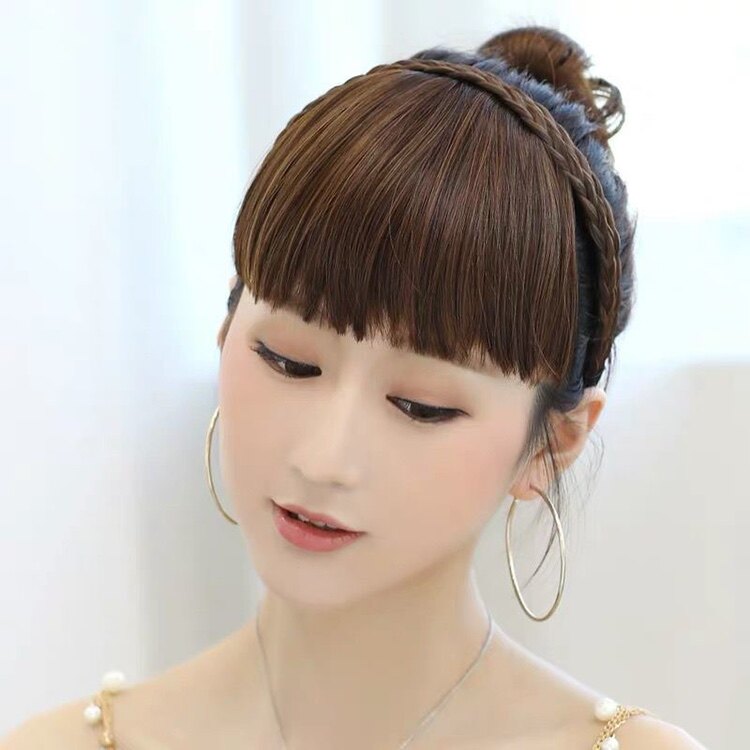 假刘海带发箍女士逼真片假留流海