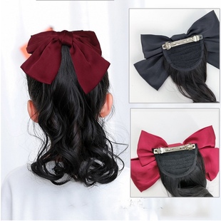 假发大波浪儿童马尾蝴蝶结女长发女童高马尾卷发弹簧夹宝宝假发片