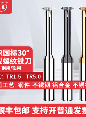 锐利腾钨钢T型螺纹铣刀硬质合金TR国标30度泛用螺纹铣刀TR16 TR22