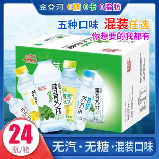 五种口味混装金登河苏打水整箱350ml*24瓶/12瓶无糖无气弱碱解渴