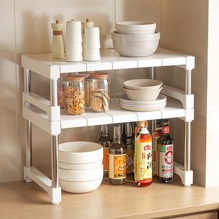 厨房台面调味料置物架窄款多功能角落碗碟收纳架油盐酱醋分层神器